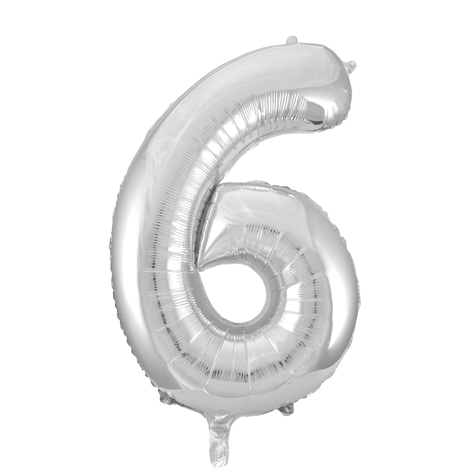 Ballon de baudruche Figure 6 Argent XL 86cm vide