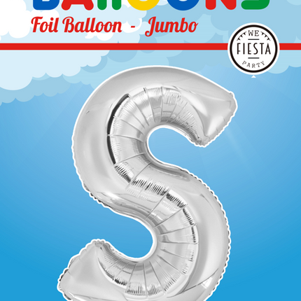 Ballon de baudruche Lettre S Argent XL 102cm vide