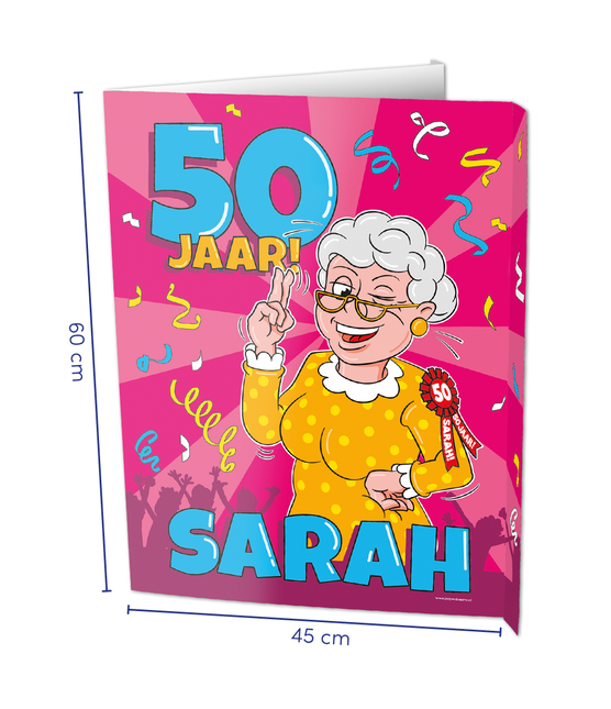 Enseigne de fenêtre Sarah 50 ans 60cm