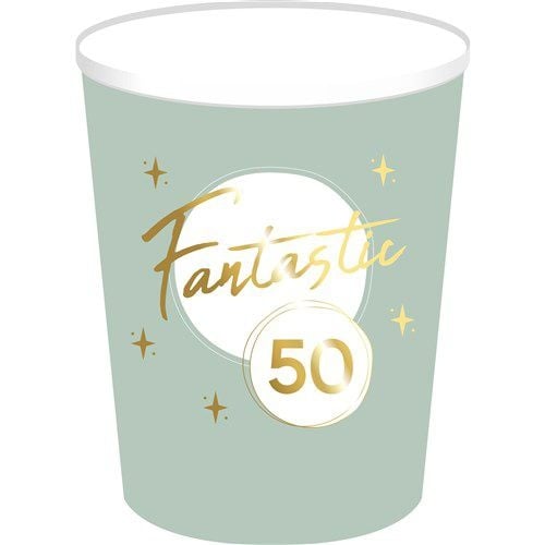 50 Years Cups Green Gold 250ml 8pcs