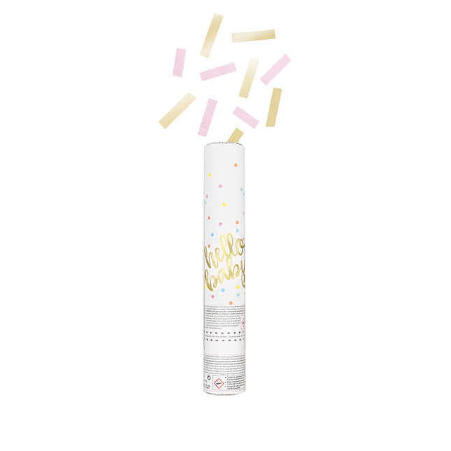 Confetti Cannon Hello Baby Pink 30cm