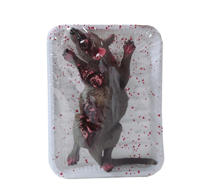 Rat d'Halloween dans une poubelle 19cm