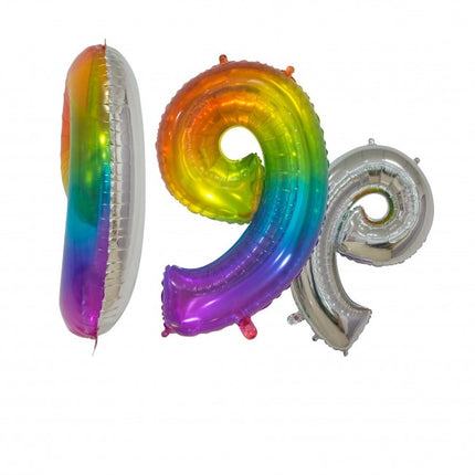 Ballon de baudruche Figure 9 Arc-en-ciel Transparent 66cm