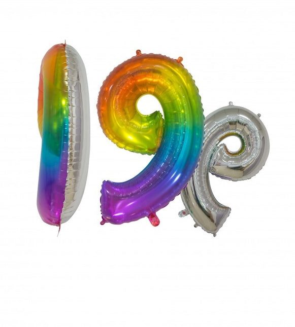 Ballon de baudruche Figure 9 Arc-en-ciel Transparent 66cm