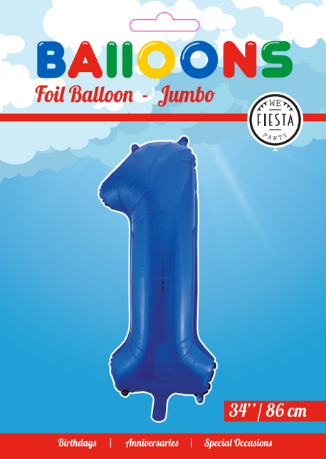Ballon de baudruche Figure 1 Bleu XL 86cm vide