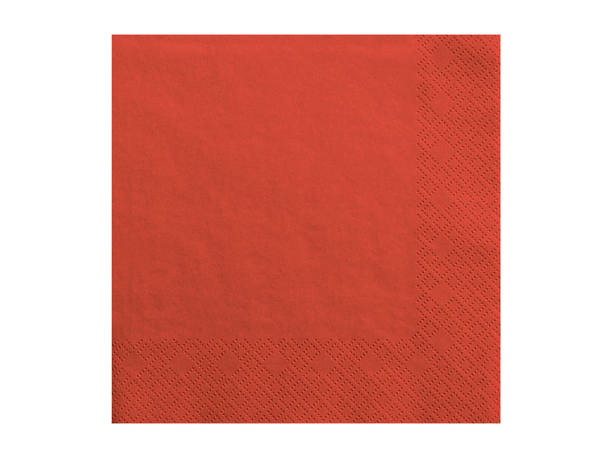 Serviettes de table rouges 3 couches 33cm 20pcs