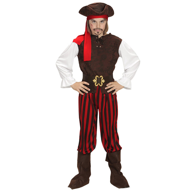 Costume de pirate garçon brun rouge