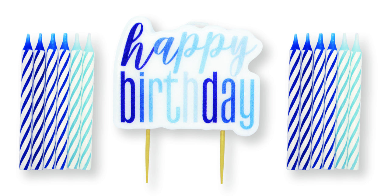 Bougies d'anniversaire bleues 13pcs