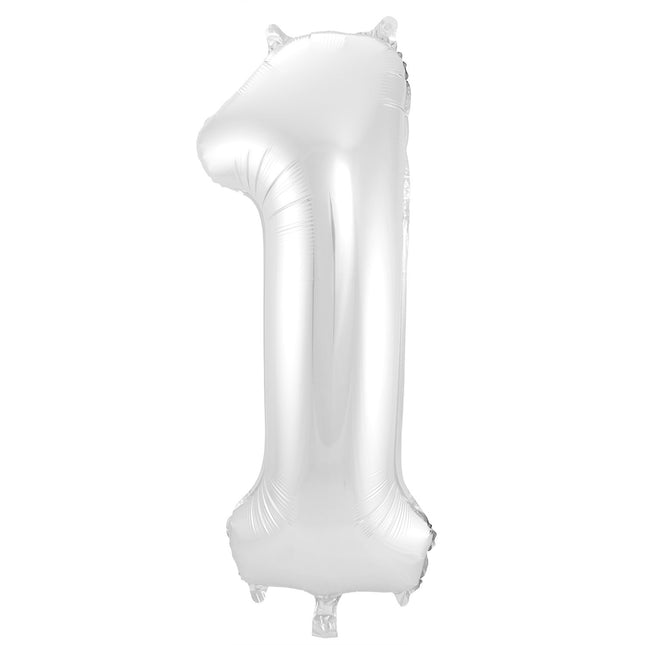 Ballon de baudruche Figure 1 Argent Métallique XL 86cm vide