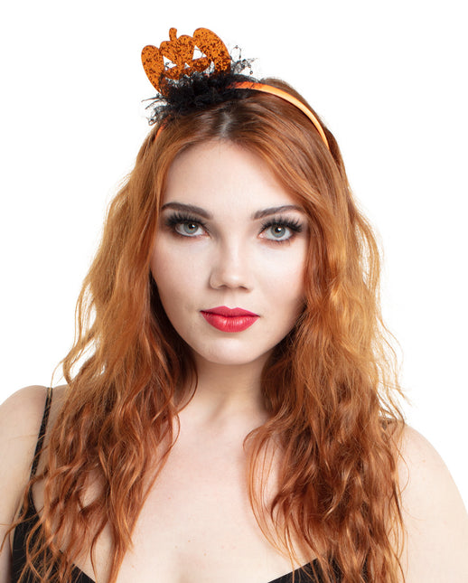 Bandeau d'Halloween Potiron pailleté