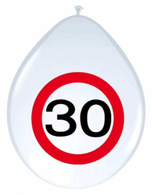 Ballons 30 Years Traffic Sign 30cm 8pcs