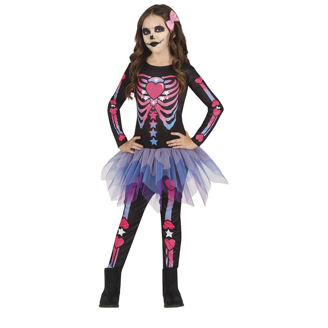 Costume d'Halloween Squelette Fille Rose