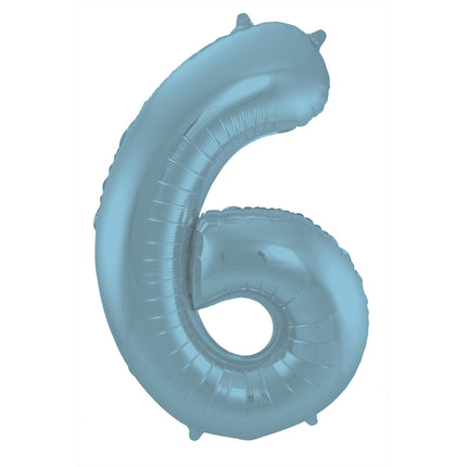 Ballon de baudruche Figure 6 Bleu pastel XL 86cm vide