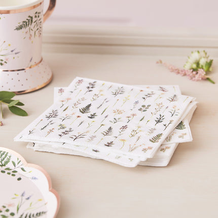 Serviettes de table Fleurs 12.5cm 16pcs