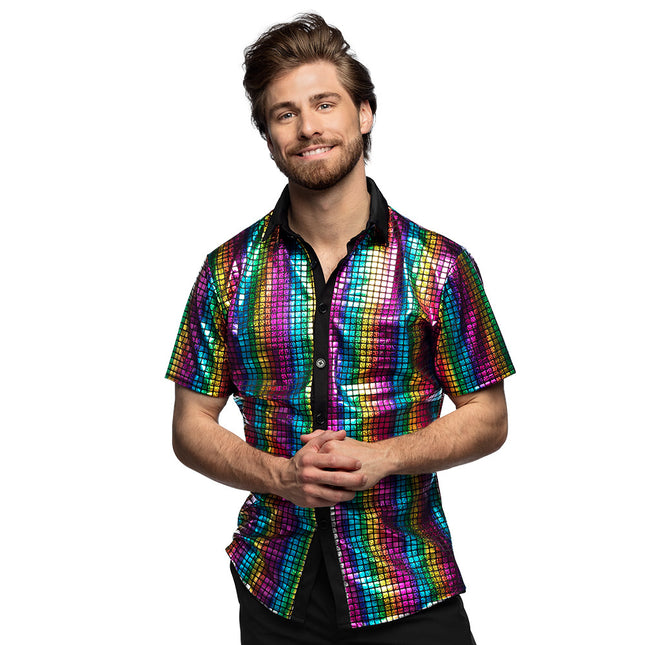 Chemise Disco Couleur Métallique