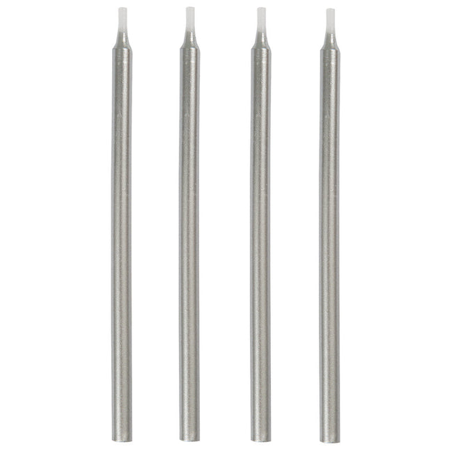 Bougies argentées 13cm 12pcs