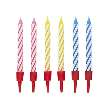 Bougies d'anniversaire rayées 14.1cm 20pcs