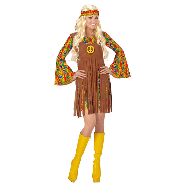 Costume Hippie 60S Dames marron 3 pièces