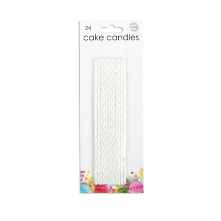 Bougies d'anniversaire blanches 17cm 24pcs