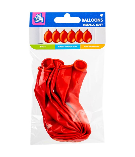 Ballons rouges métallisés 30cm 6pcs