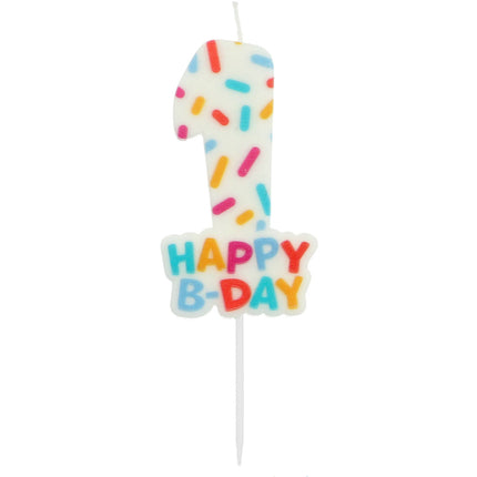 Bougie de joyeux anniversaire 1 an 7cm