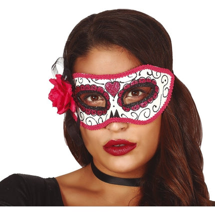 Masque d'Halloween pour le Jour des Morts Rose