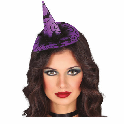 Bandeau d'Halloween violet Chapeau de sorcière