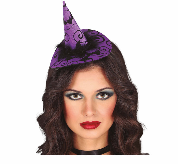 Bandeau d'Halloween violet Chapeau de sorcière