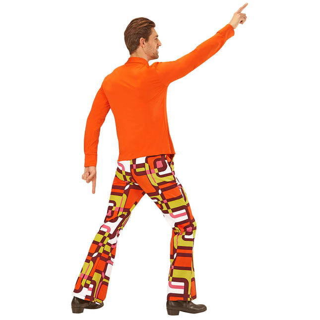 Chemisier Disco 70S Hommes Orange