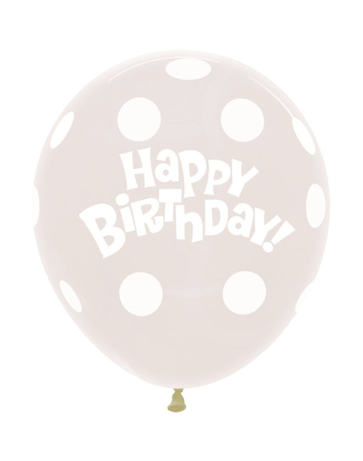 Ballons Birthday Dots Clear 45cm 25pcs