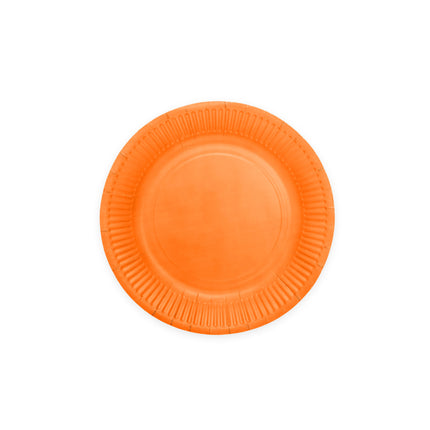 Assiettes orange en papier 18cm 8pcs