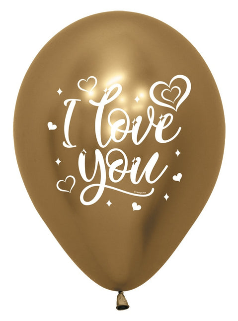 Ballons I Love You Sparkly Reflex Mix 30cm 25pcs