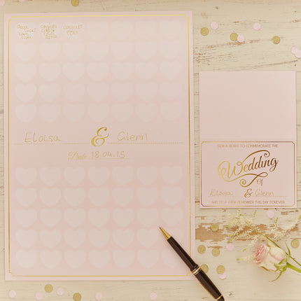 Livre d'or de mariage rose A3