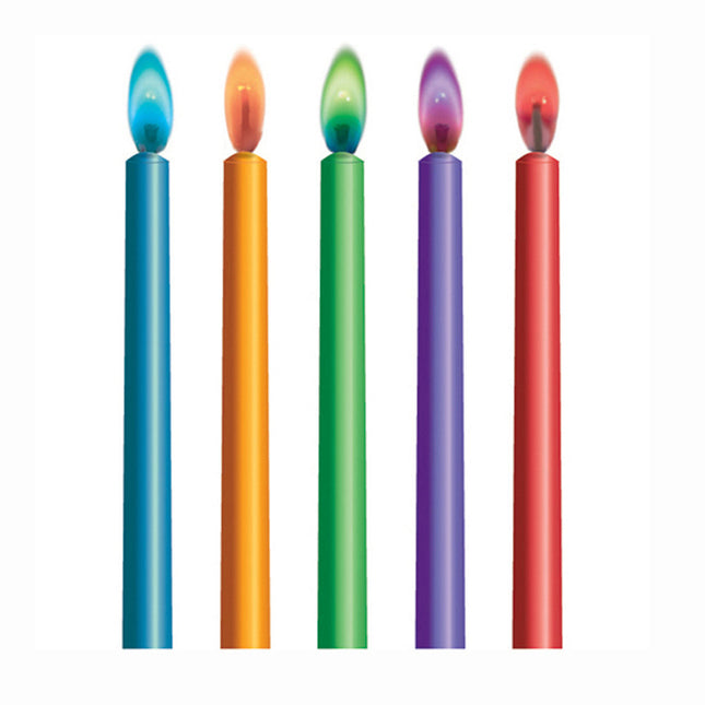 Bougies d'anniversaire couleur flamme 6.4cm 10pcs