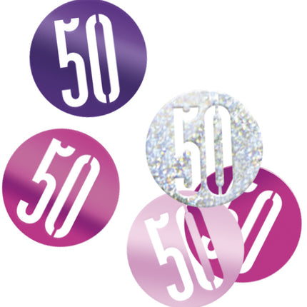 Confetti de table 50 ans rose 14gr