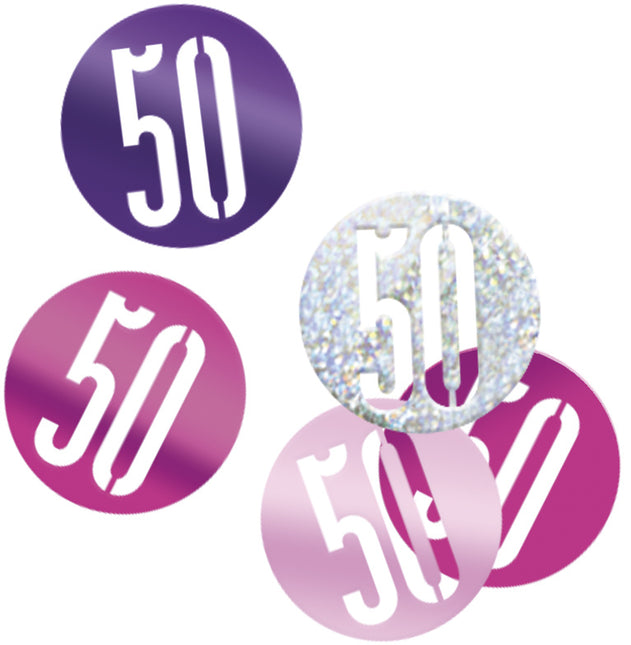 Confetti de table 50 ans rose 14gr