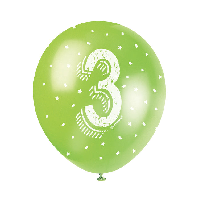 Ballons 3 ans Confetti 30cm 5pcs