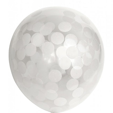 Ballons Confetti Blanc 30cm 6pcs