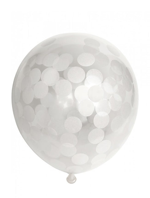 Ballons Confetti Blanc 30cm 6pcs