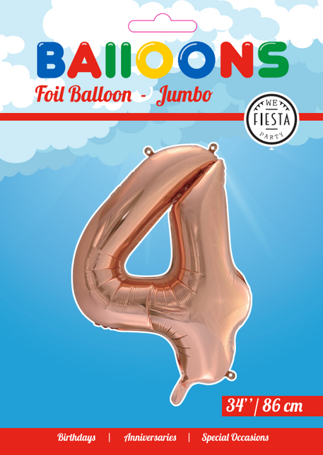 Ballon de baudruche Figure 4 Rose Gold XL 86cm vide