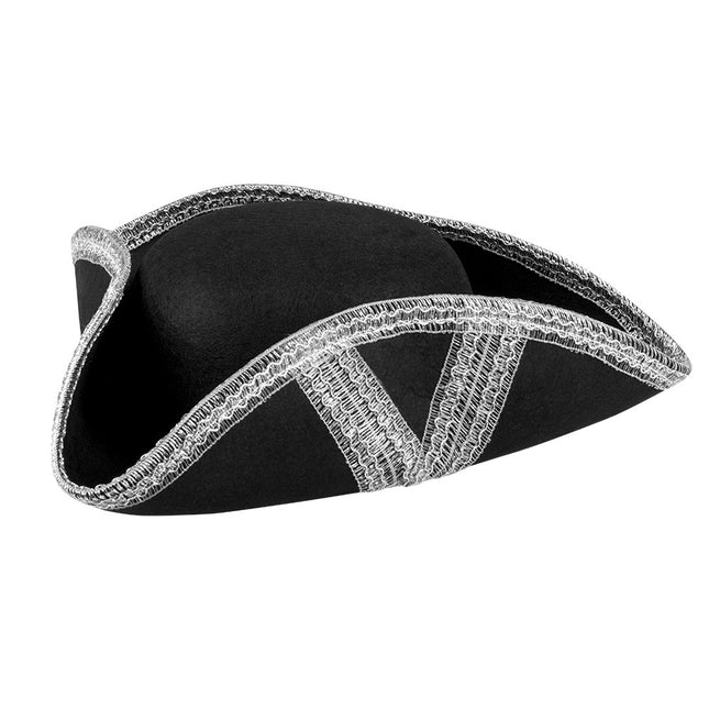 Chapeau de pirate Noir Argent