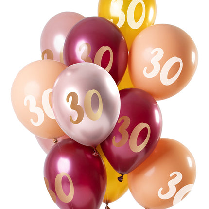 Ballons 30 ans rose 30cm 12pcs