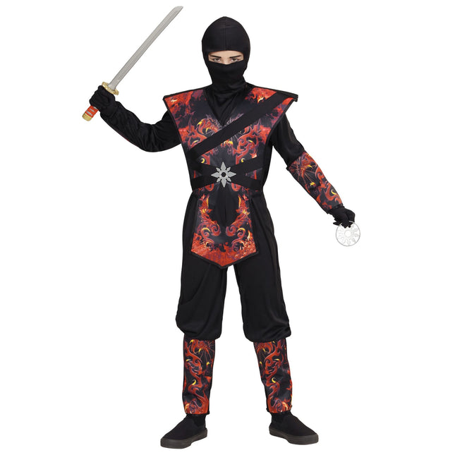 Costume de Ninja Noir Rouge Garçon