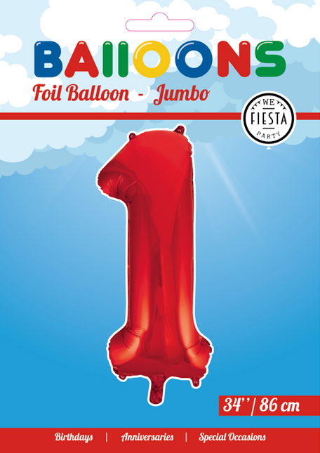 Ballon de baudruche Figure 1 Rouge XL 86cm vide