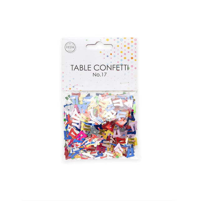 Confettis de table 17 ans colorés