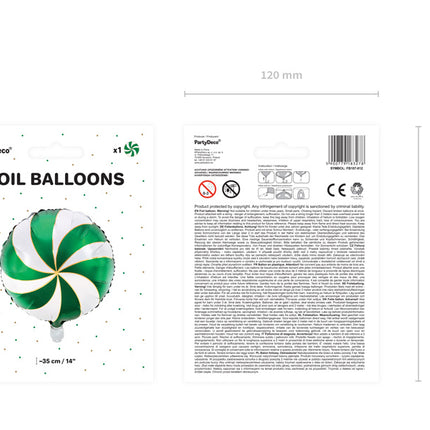 Ballon à l'hélium vert bonbon vide 35cm