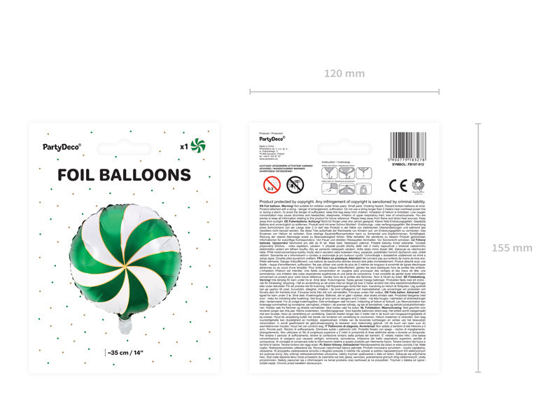 Ballon à l'hélium vert bonbon vide 35cm