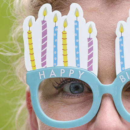 Bougies colorées Happy Birthday Glasses