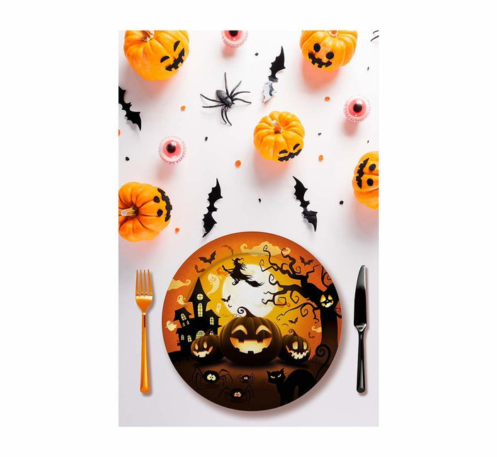 Assiettes Halloween Citrouille 23cm 6pcs