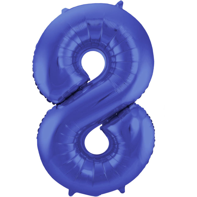 Ballon de baudruche Figure 8 Bleu mat XL 86cm vide